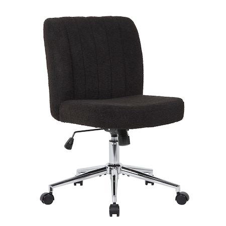Boss Office Products Modern Mid-Back Desk Chair - Black Boucle Fabric B4035C-BBK